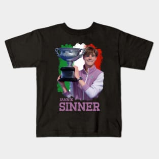 Jannik Sinner cartoon Kids T-Shirt